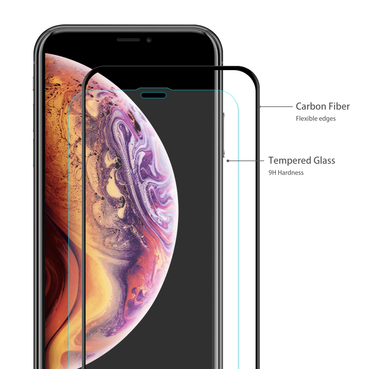 5-Packs-Bakeey-Screen-Protector-For-iPhone-XS-MaxiPhone-11-Pro-Max-3D-Soft-Edge-Carbon-Fiber-Tempere-1359812-2